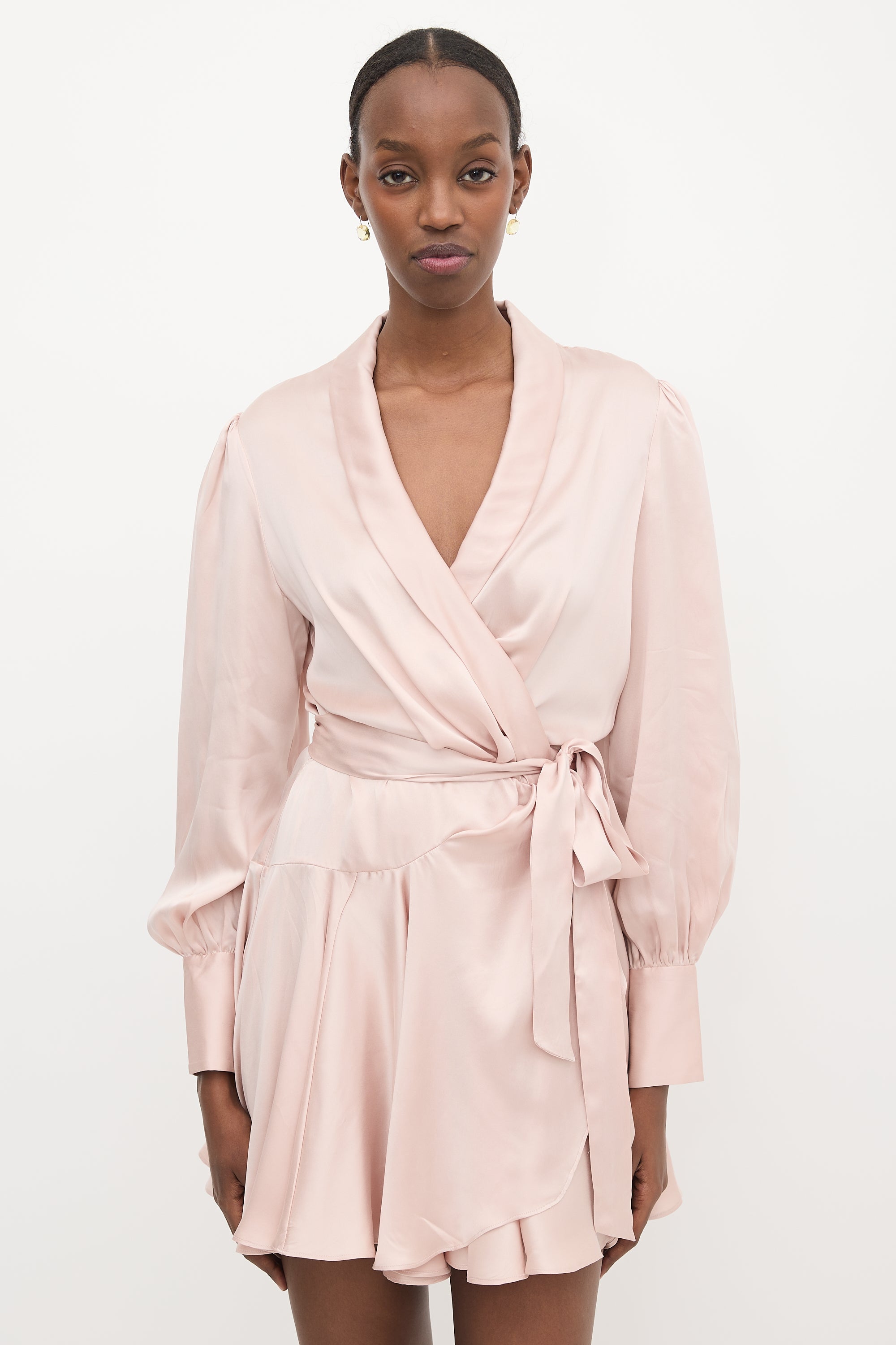 Zimmermann Silk Satin Mini Wrap Dress