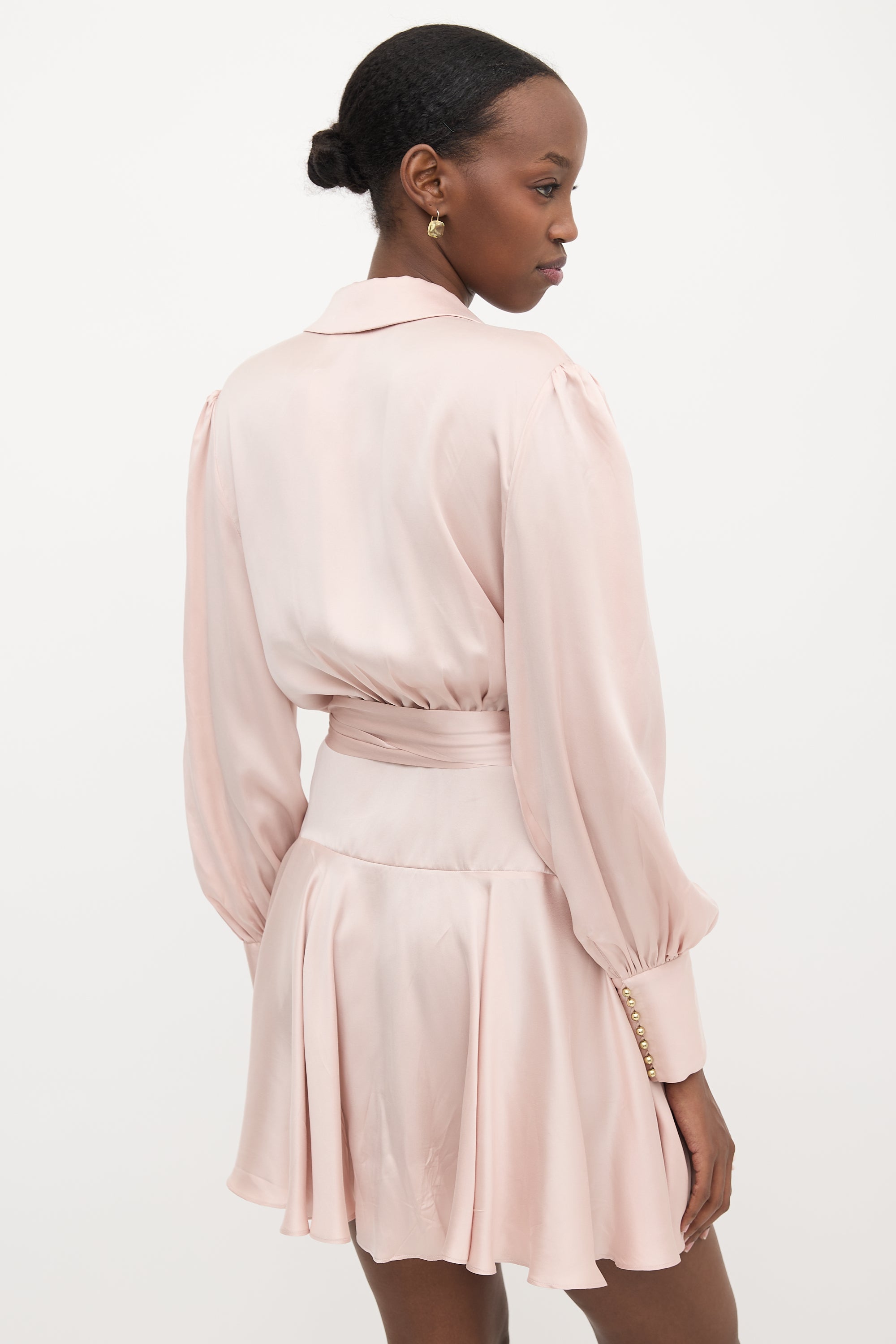 Zimmermann Silk Satin Mini Wrap Dress