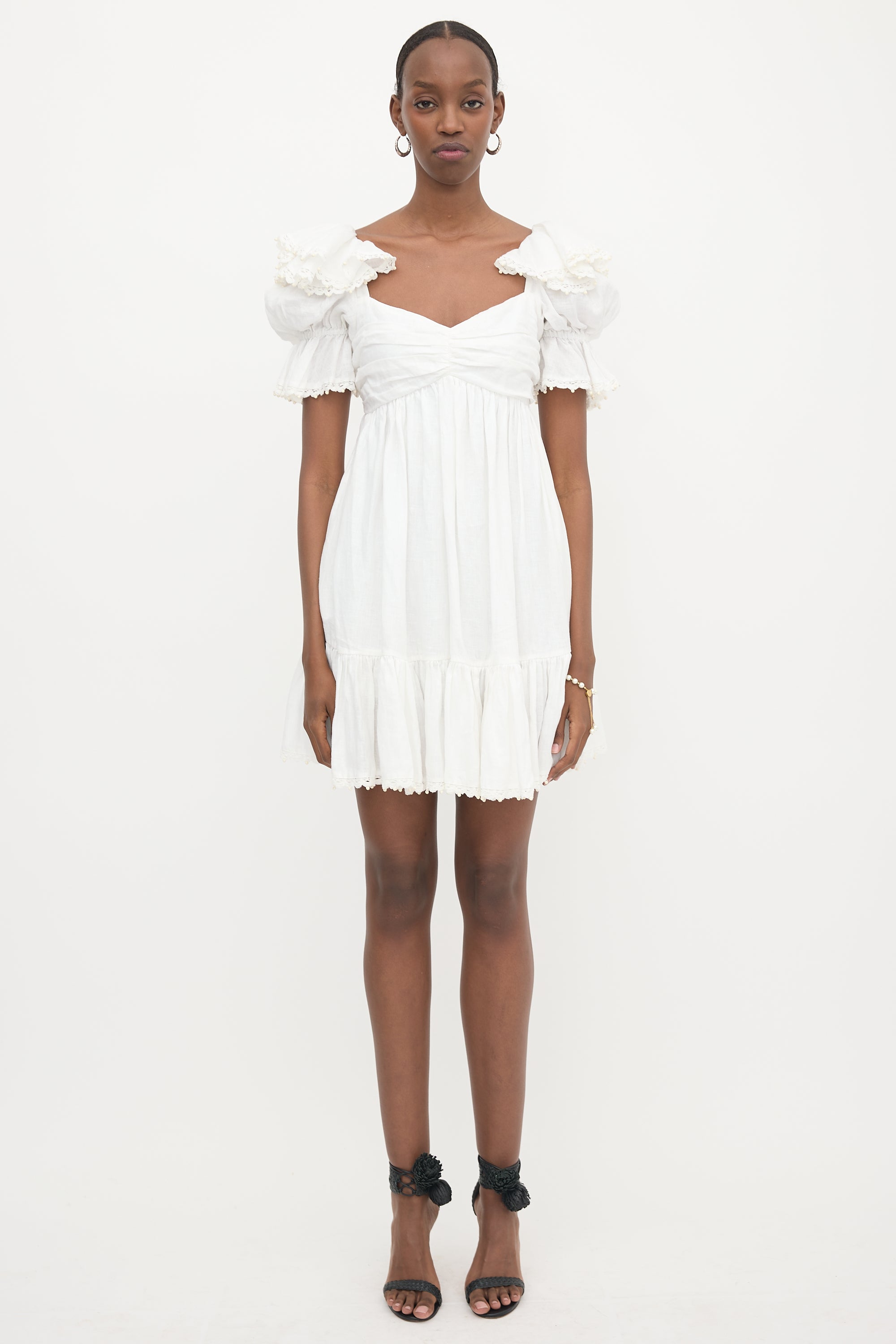 Zimmermann Linen Ruffled Mini Dress