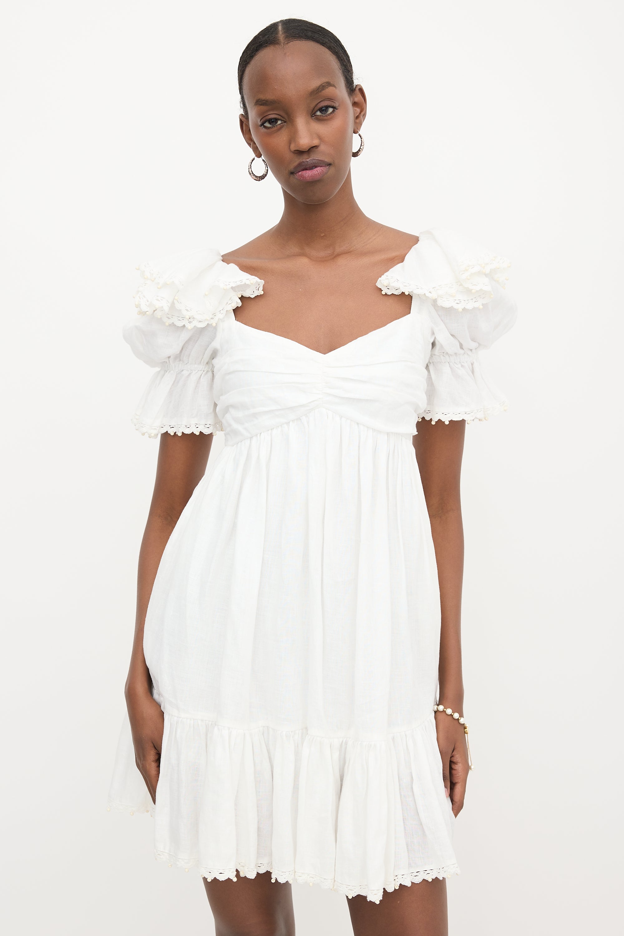 Zimmermann Linen Ruffled Mini Dress