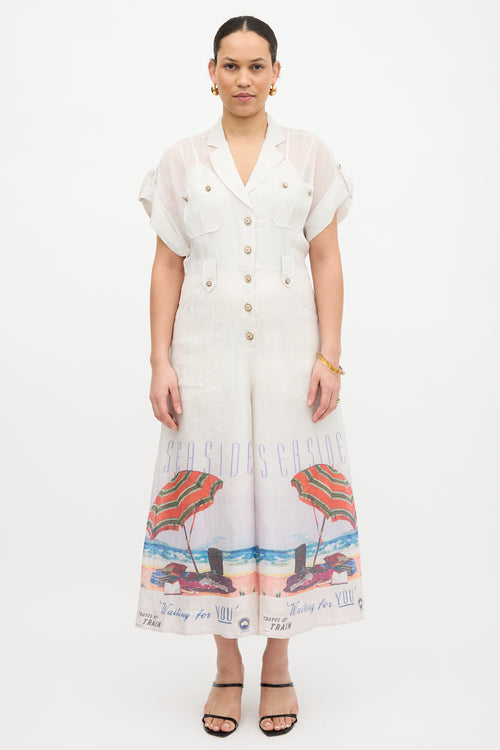 Zimmermann Linen Seaside Postcard Jumpsuit