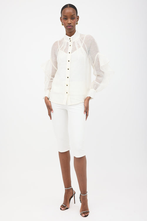 Zimmermann Linen & Silk Sheer Blouse