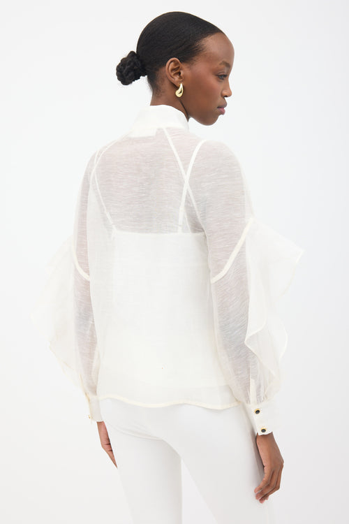 Zimmermann Linen & Silk Sheer Blouse