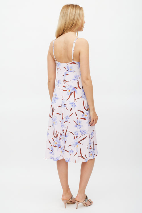 Zimmermann Pink & Multicolour Floral Slip Dress