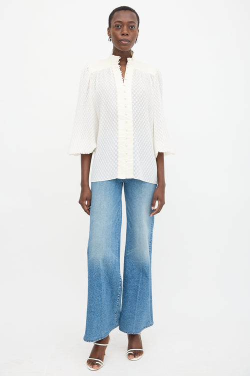 Zimmermann Polka Dot Plissé Blouse