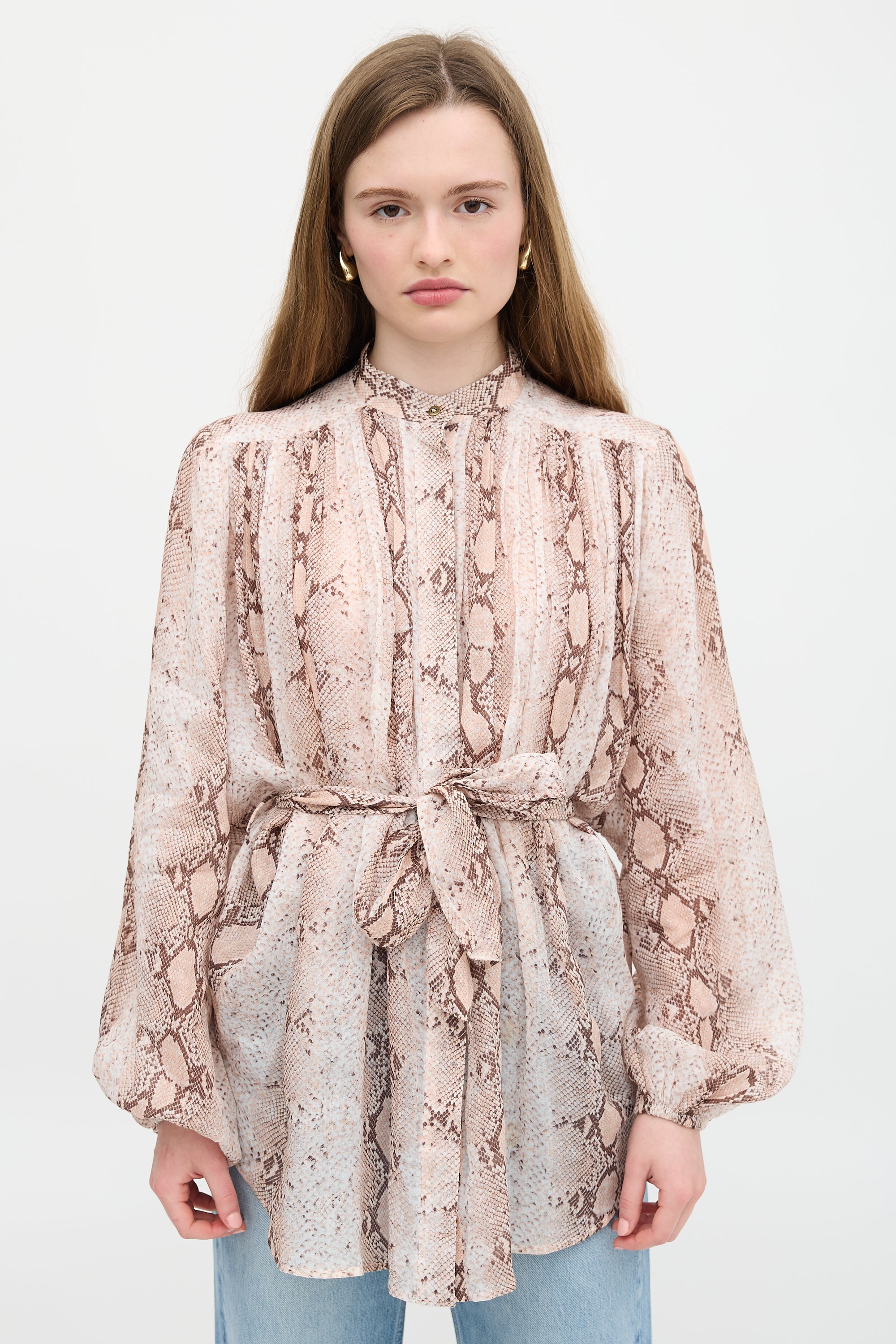 Zimmermann Ramie Printed Bellitude Blouse