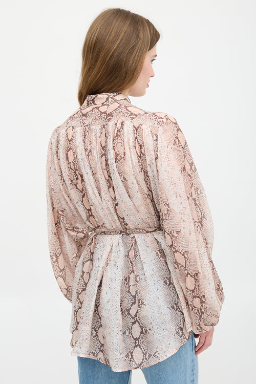 Zimmermann Ramie Printed Bellitude Blouse