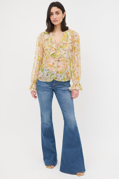 Zimmermann Resort 2020 Silk Floral Ruffle Blouse