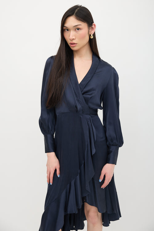 Zimmermann Silk Ruffled Wrap Dress