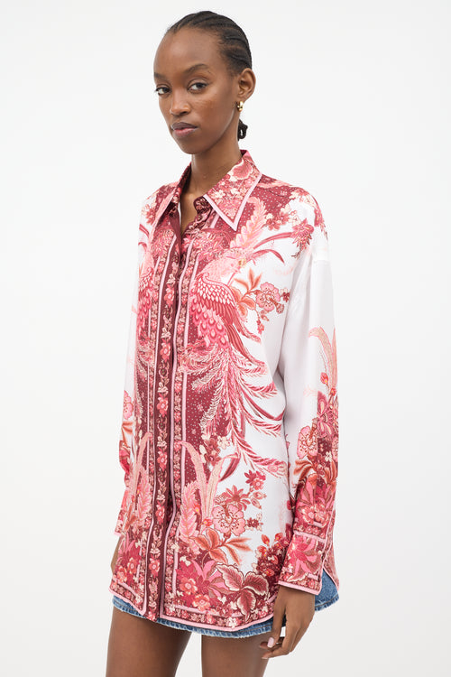 Zimmermann Silk Wavelength Placement Printed Shirt