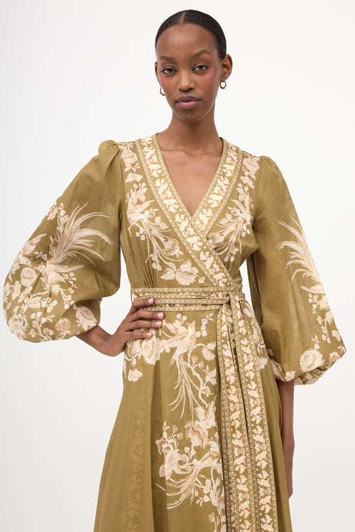Zimmermann Voile Floral Anneke Wrap Dress