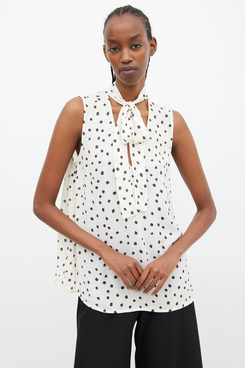 Zimmermann White & Black Silk Dots Blouse