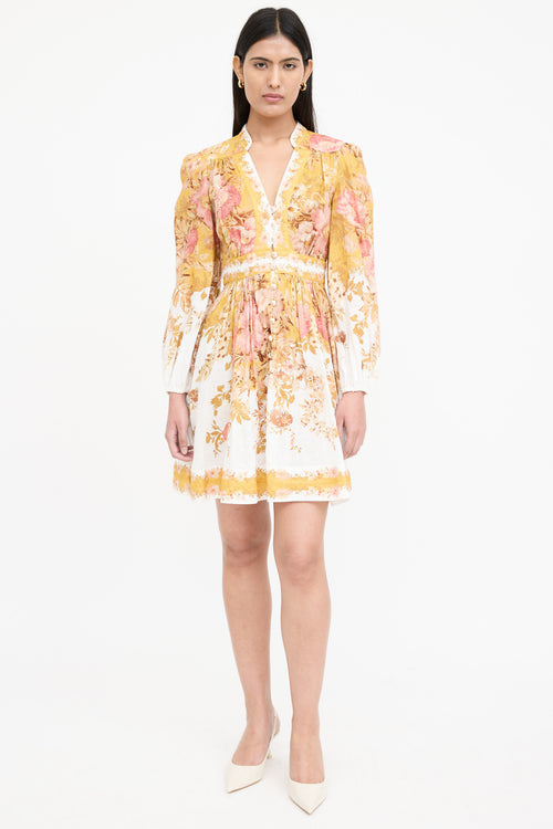 Floral Pleated Pattie Plunge Dress