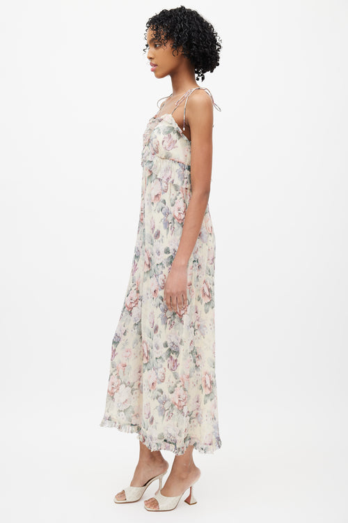 Zimmermann Yellow & Multicolour Floral Silk Jumpsuit