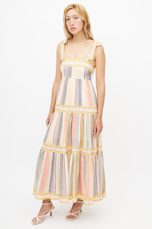 Zimmermann Yellow & Multicolour Striped Maxi Dress