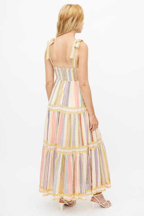 Zimmermann Yellow & Multicolour Striped Maxi Dress