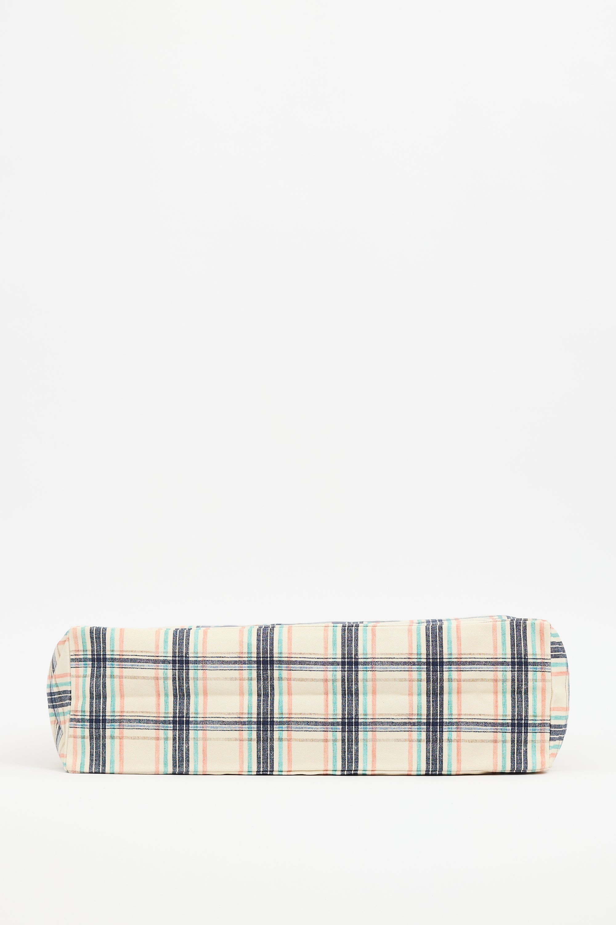 A.P.C. Cream & Multi Canvas Diane Checked Tote