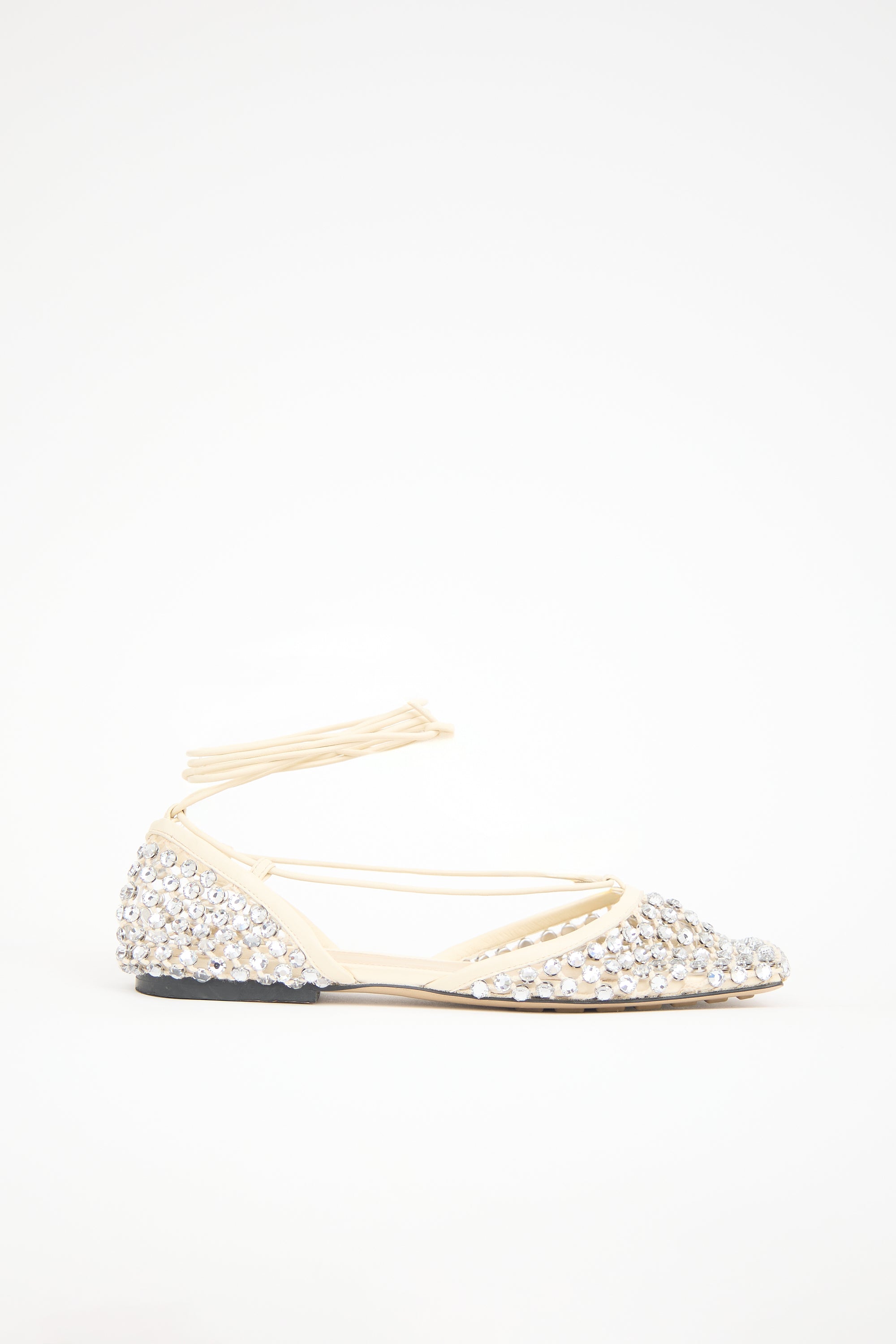 Bottega Veneta Leather Sparkle Stretch Sandal
