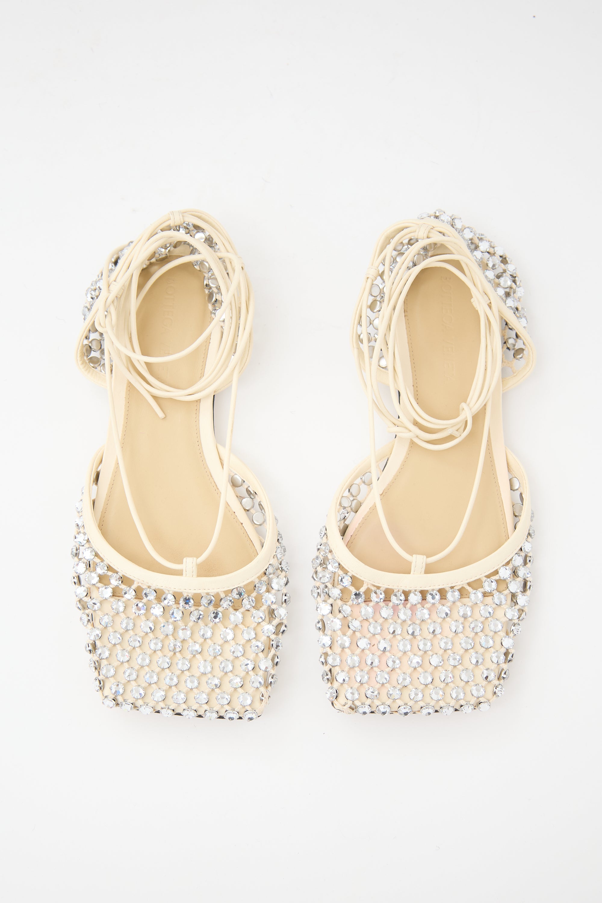 Bottega Veneta Leather Sparkle Stretch Sandal
