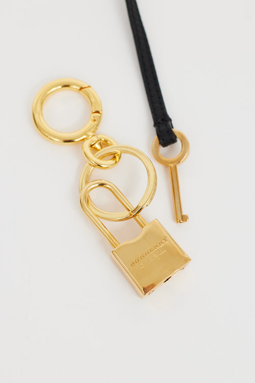 Burberry Gold & Black Owl Keychain