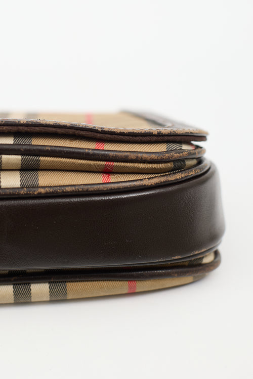 Burberry Vintage Brown Haymarket Crossbody Bag
