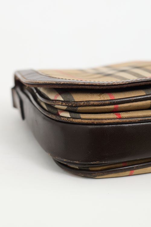 Burberry Vintage Brown Haymarket Crossbody Bag