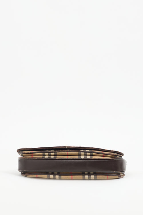 Burberry Vintage Brown Haymarket Crossbody Bag