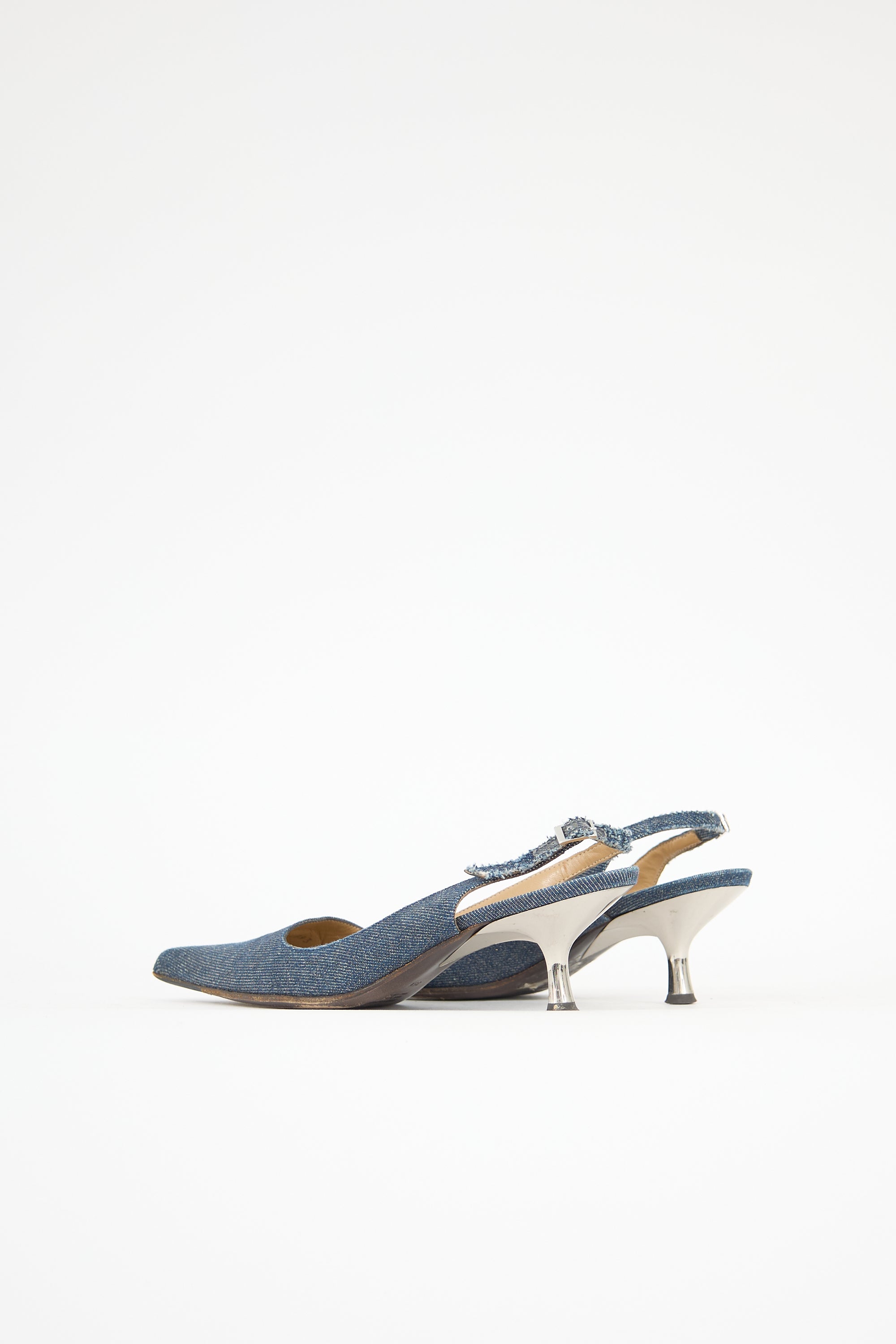 Roberto Cavalli Denim Slingback Pump