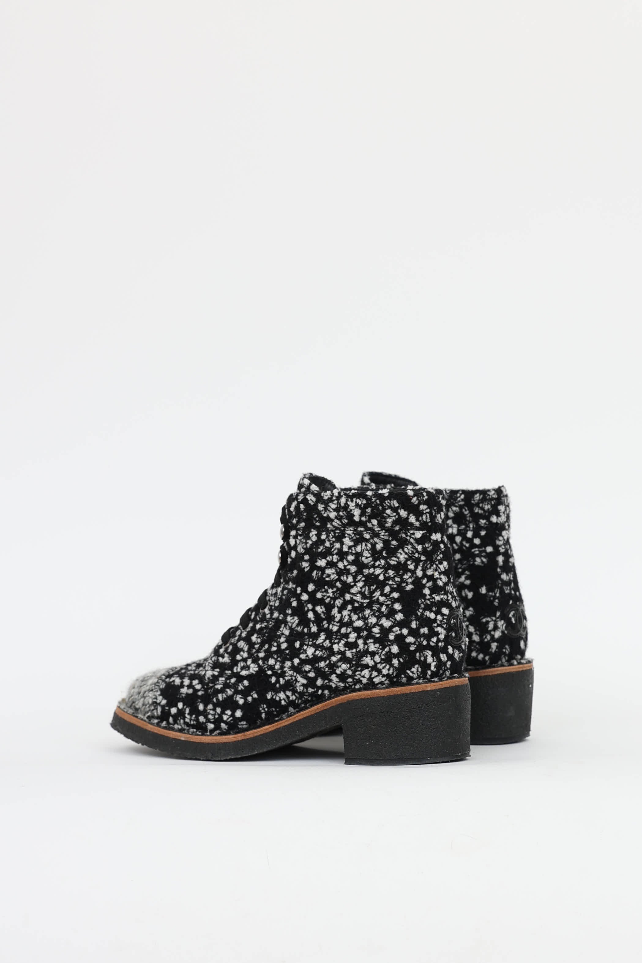 Chanel Tweed Zip Ankle Boot