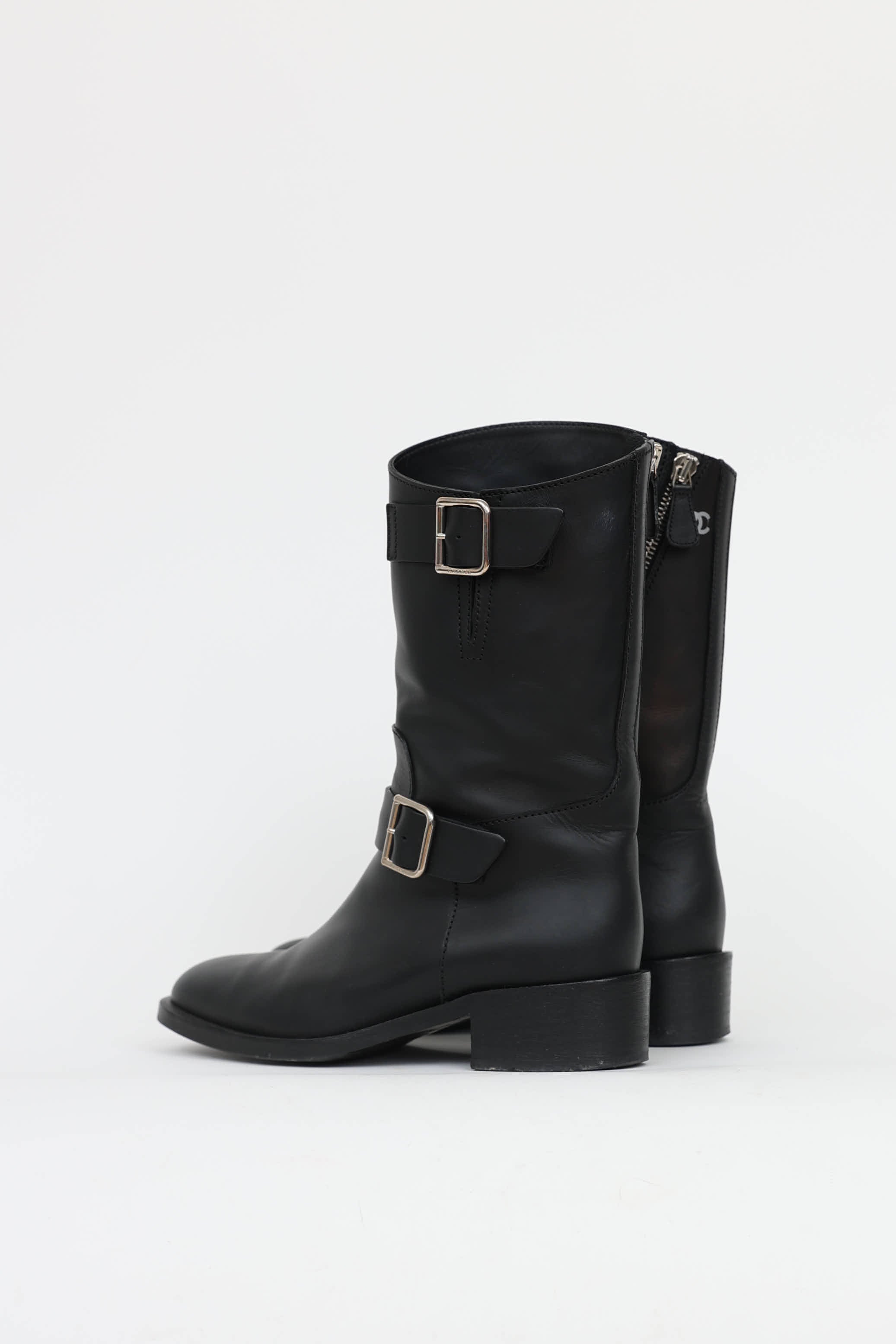 Chanel Leather Biker Boot