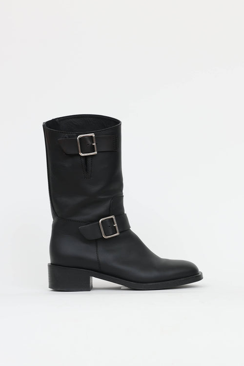 Chanel Leather Biker Boot