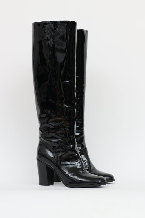 Chanel Patent Leather CC Boot