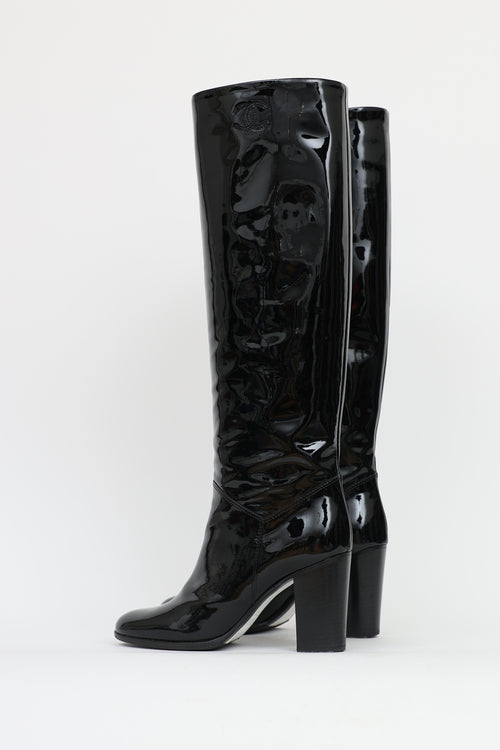 Chanel Patent Leather CC Boot