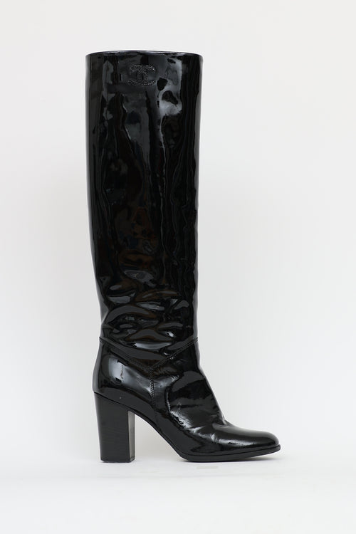 Chanel Patent Leather CC Boot