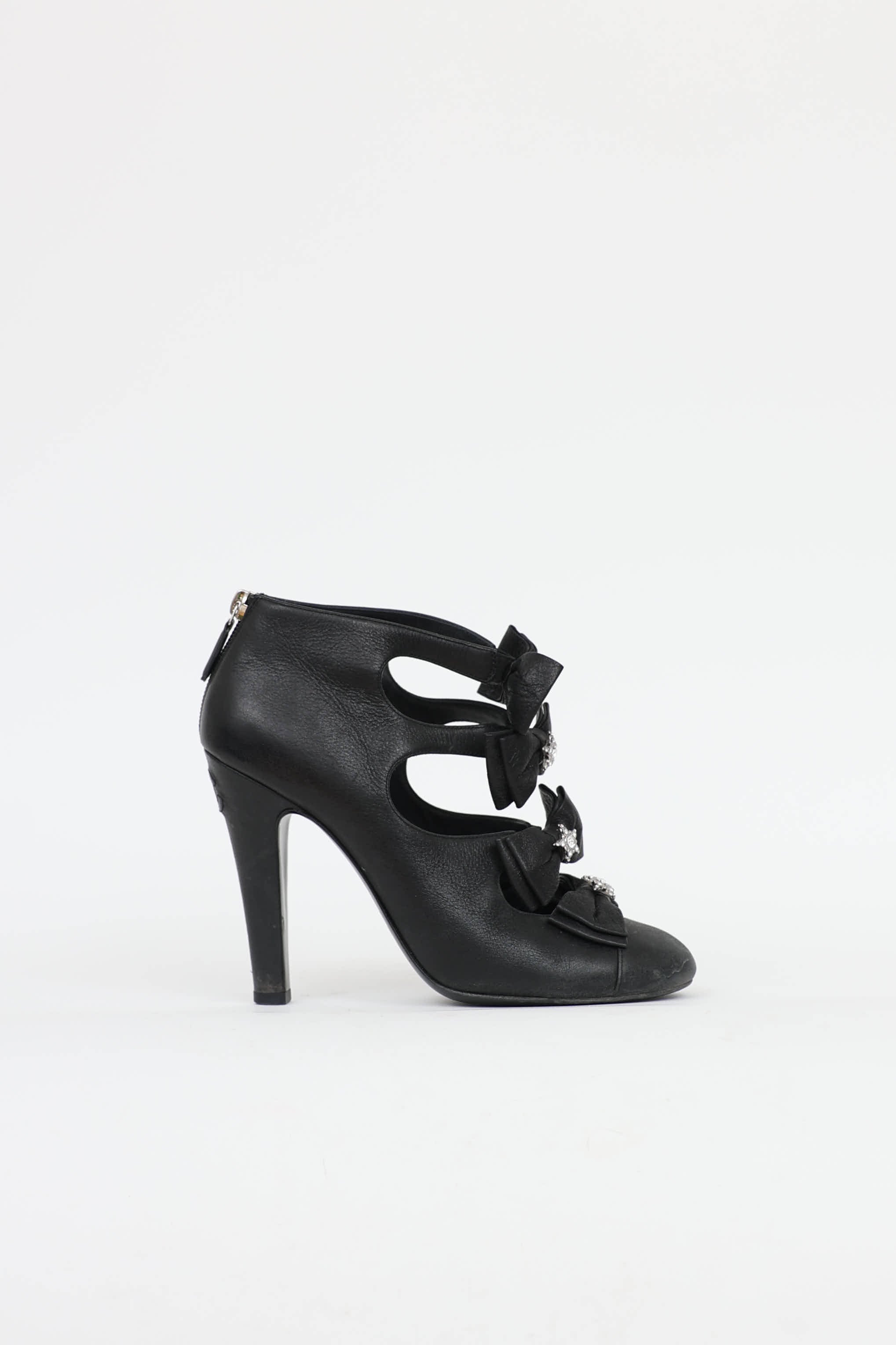 Chanel Embellished Bow Booties