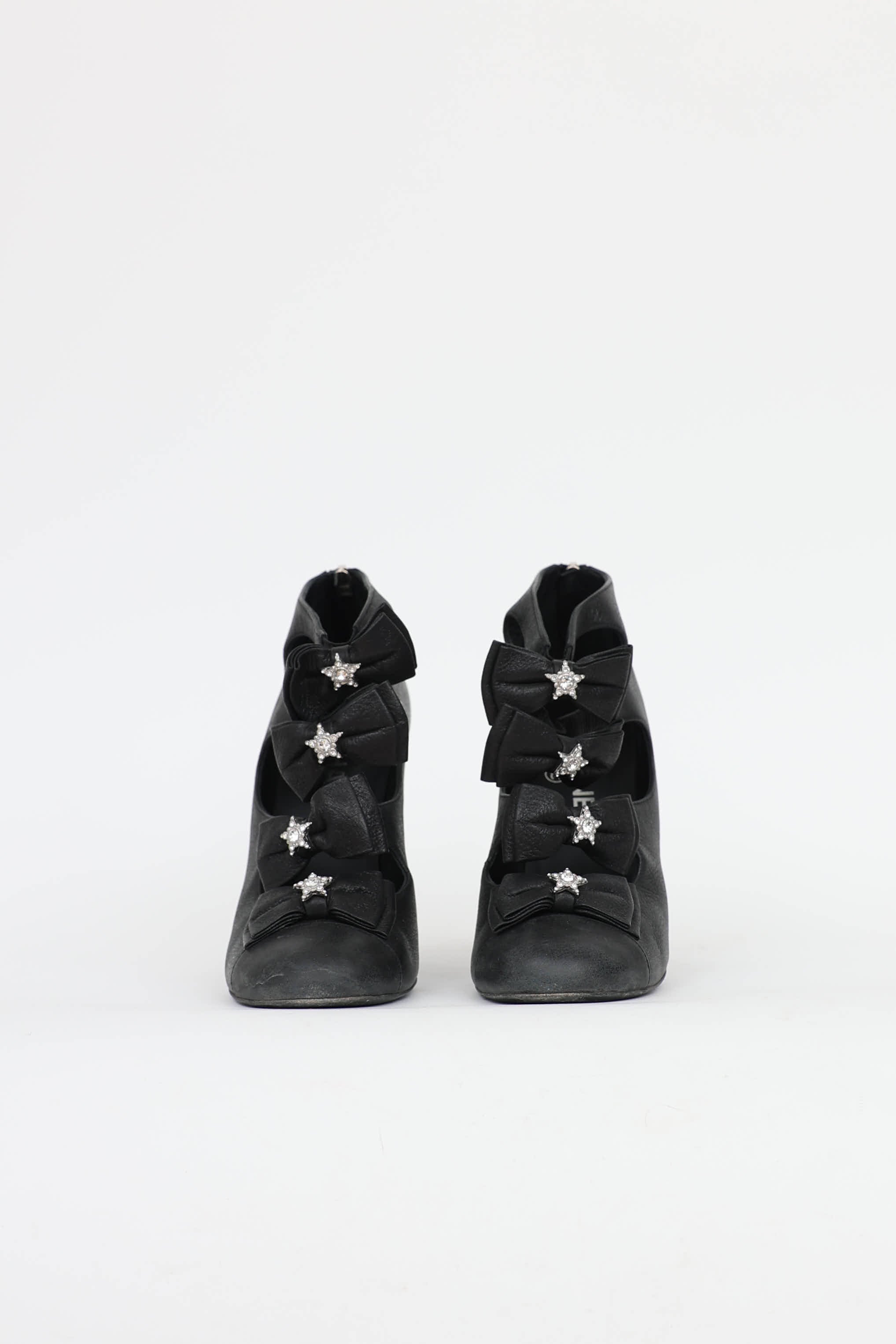 Chanel Embellished Bow Booties