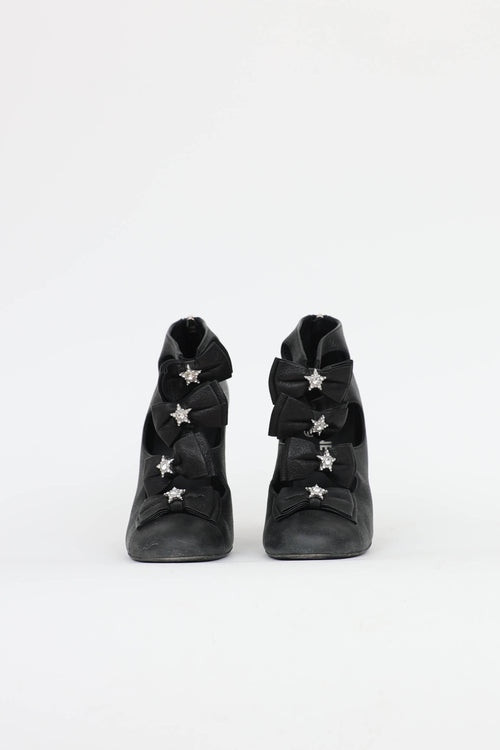 Chanel Embellished Bow Booties