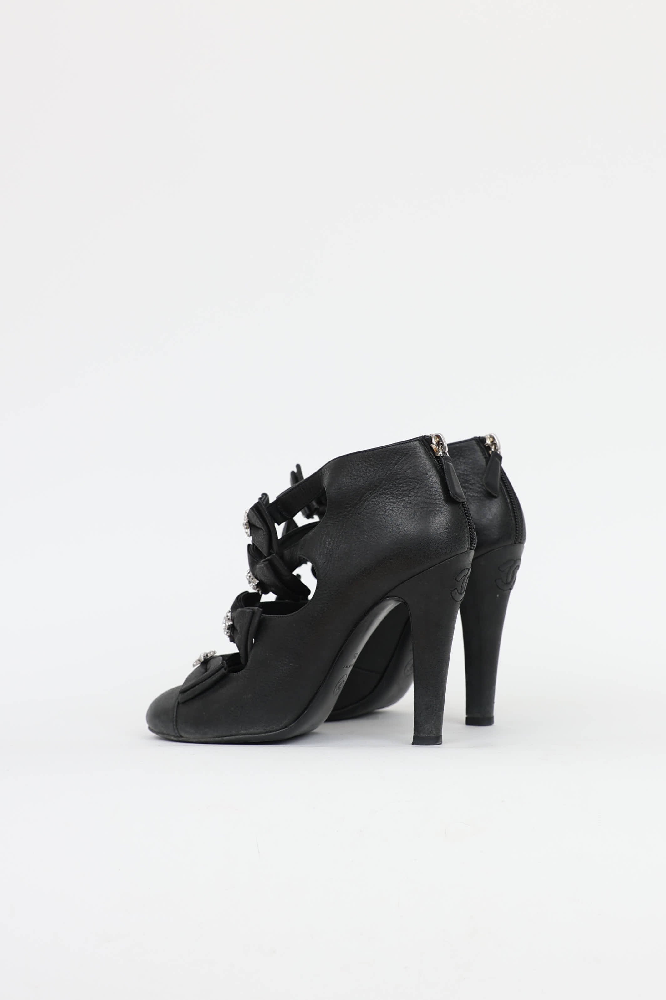 Chanel Embellished Bow Booties