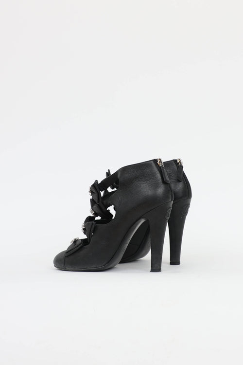 Chanel Embellished Bow Booties