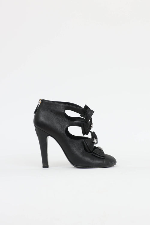 Chanel Embellished Bow Booties