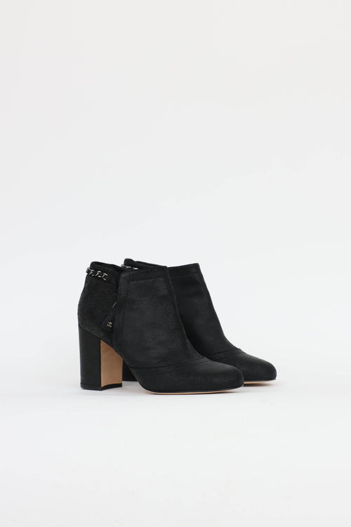 Chanel Suede Chainlink Bootie
