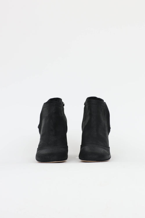 Chanel Suede Chainlink Bootie