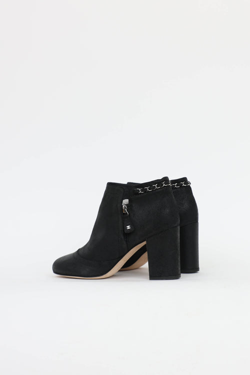 Chanel Suede Chainlink Bootie