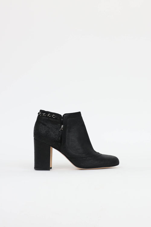 Chanel Suede Chainlink Bootie