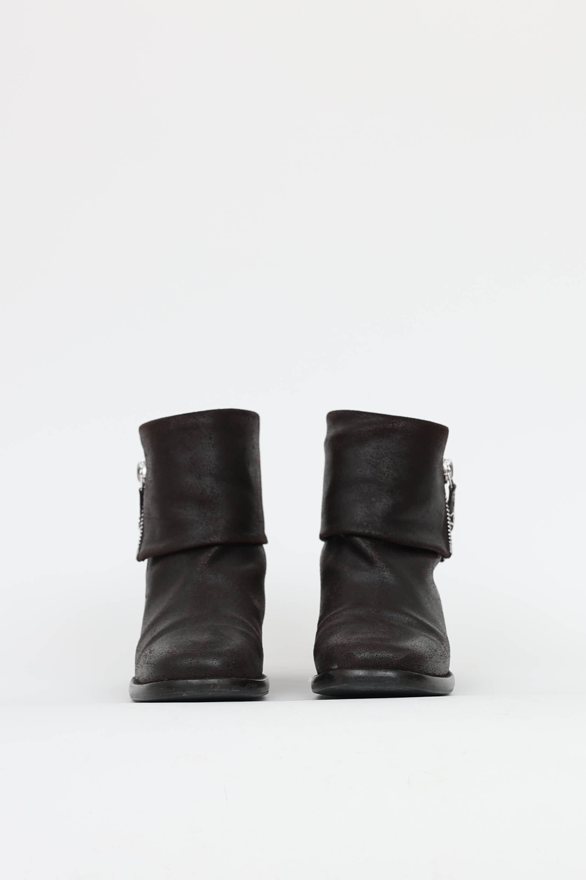 Chanel Distressed Zip Ankle Boot