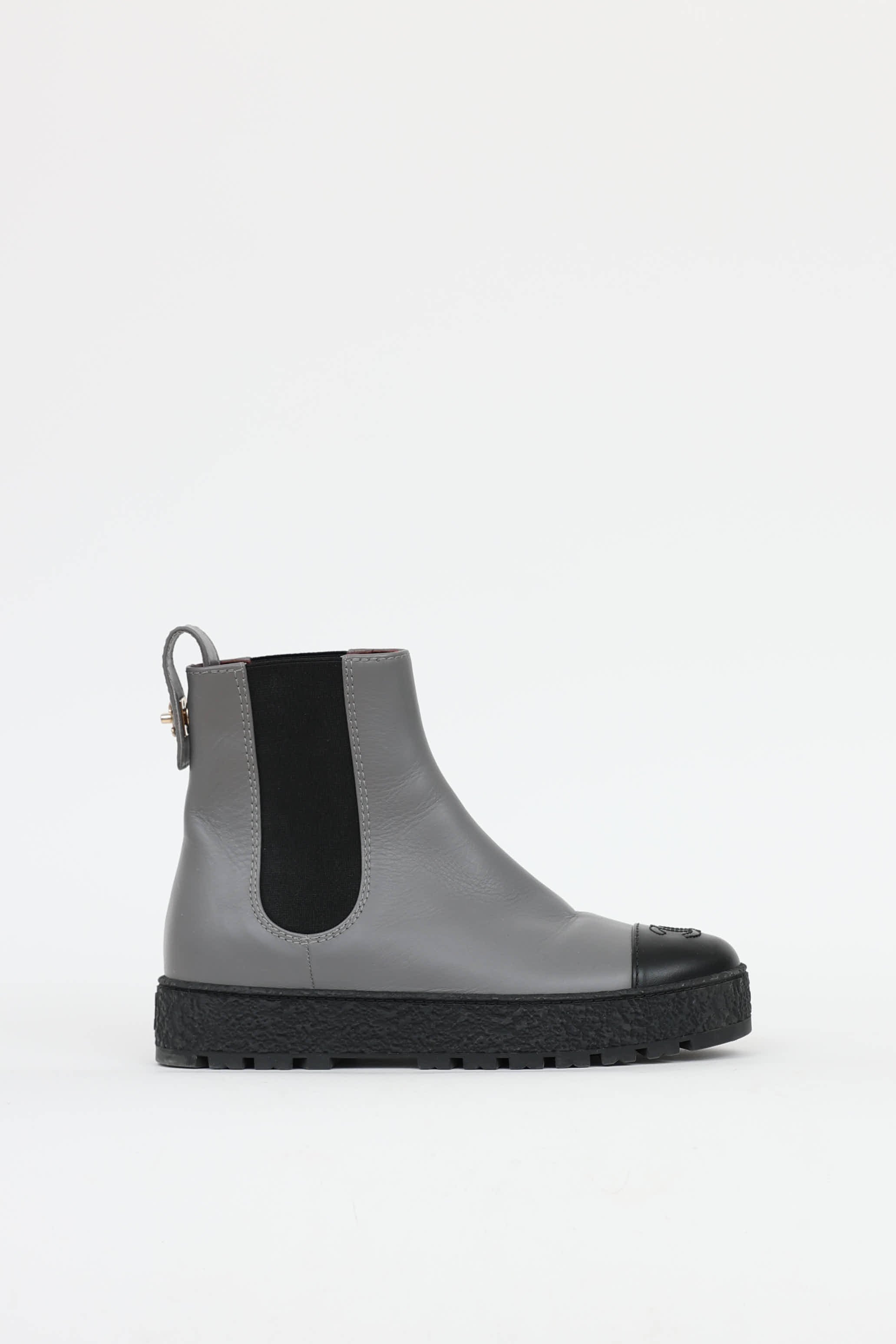 Chanel Leather CC Chelsea Boot