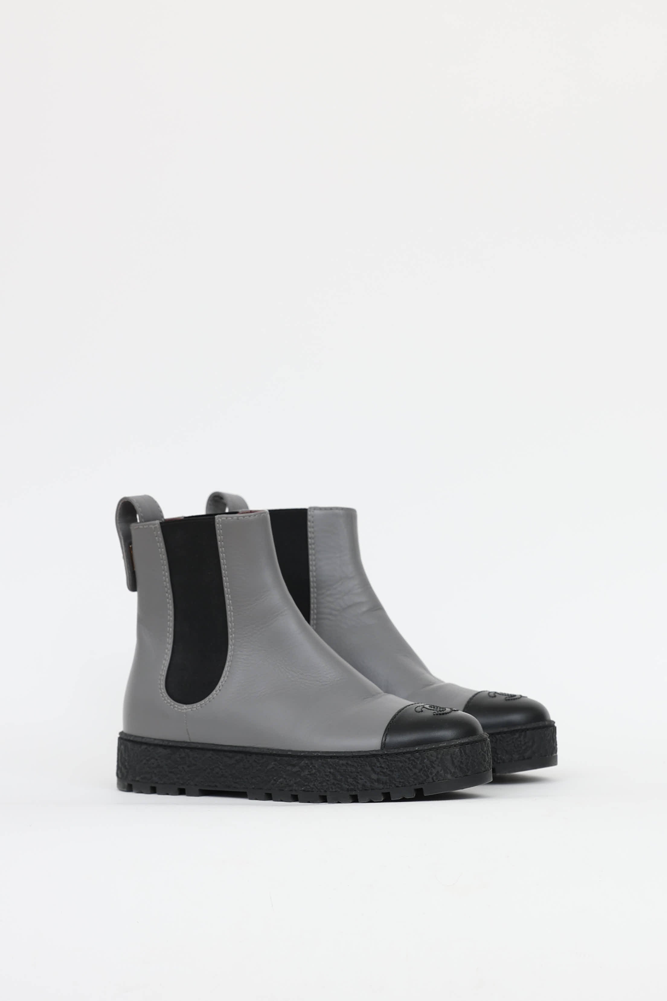 Chanel Leather CC Chelsea Boot