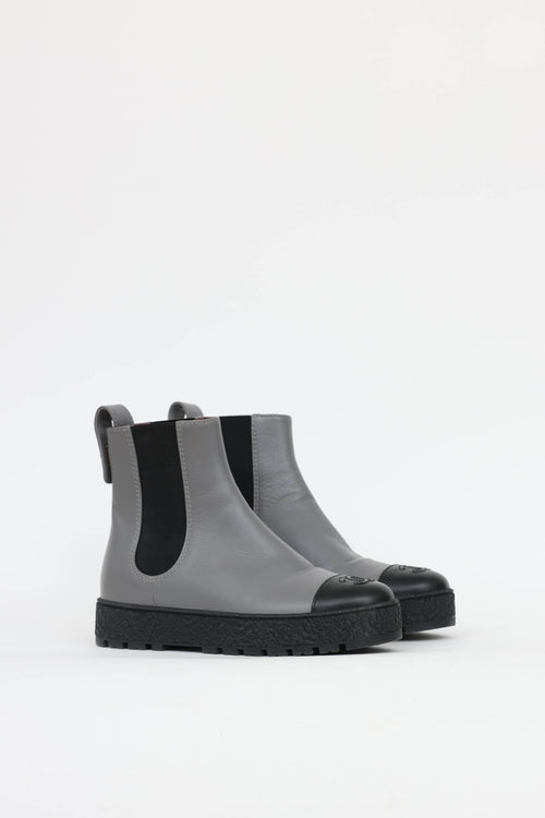 Chanel Leather CC Chelsea Boot