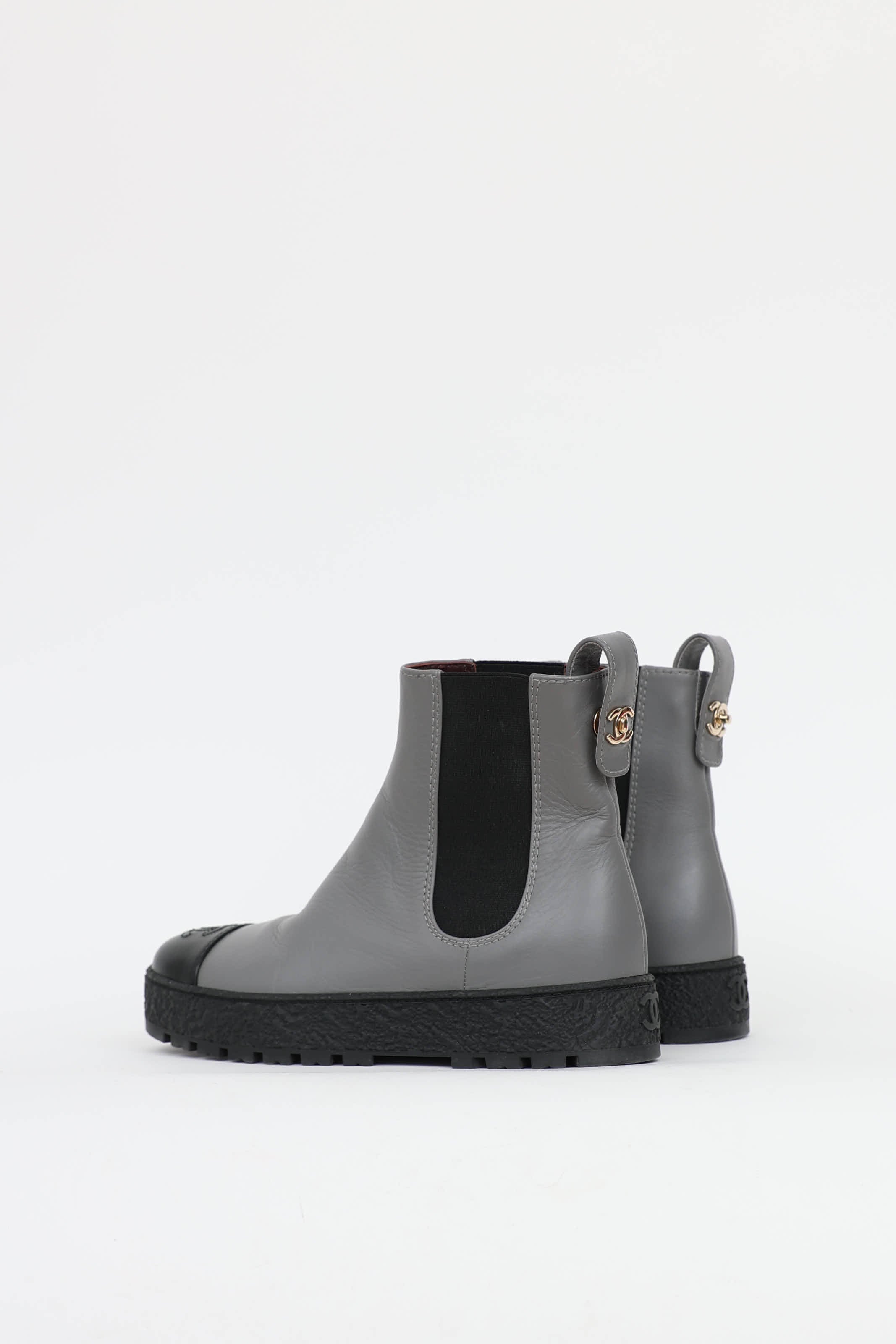 Chanel Leather CC Chelsea Boot