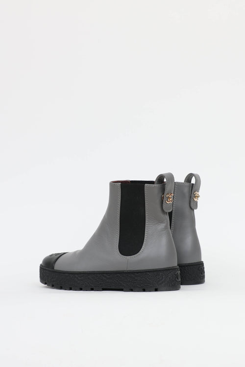 Chanel Leather CC Chelsea Boot